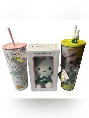 Starbucks x Miffy – Pink Cold Cup, Miffy Plush, Green Tumbler, Ceramic Mug